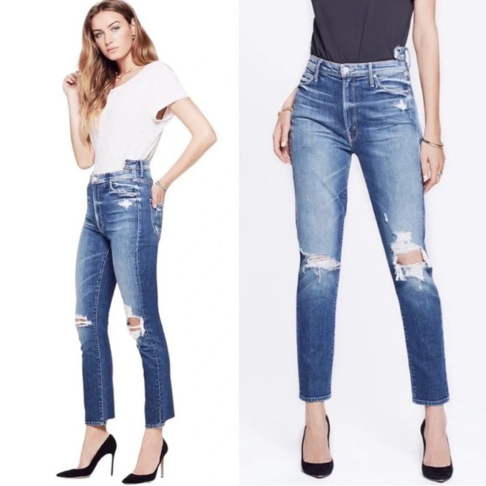 Women's Blue Distressed Jeans